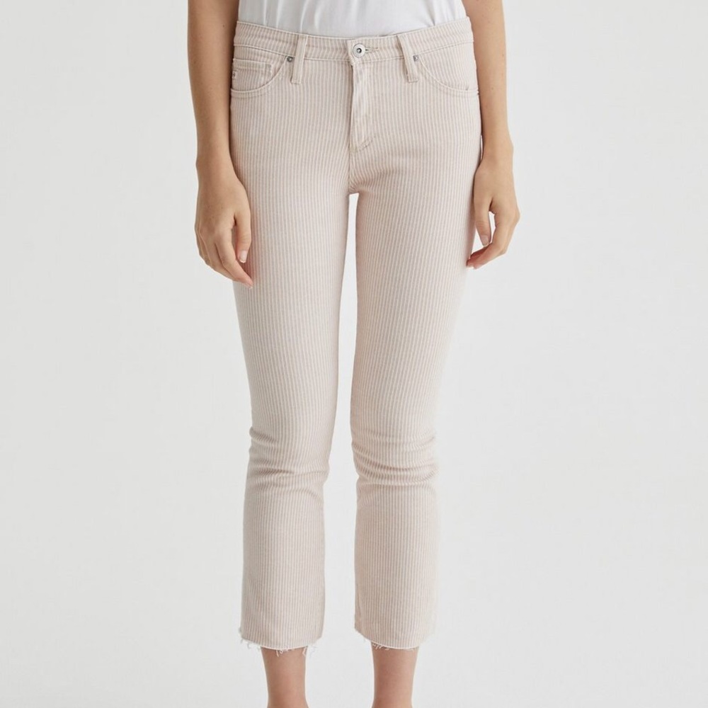 AG Jodi Pinstripe High Waist Crop Flare Jeans 26